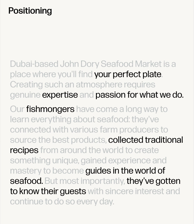 Слайд 2 кейса Запуск John Dory в Дубае